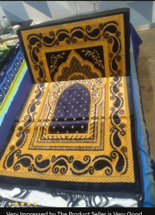 Orthopedic Foldable Prayer Mat with Back Rest | Premium Velvet Jaynamaz |Foldable Prayer Mat with Backrest Support | Padded Velvet Jaynamaz Chair for Elders & Travel Premium Foldable Namaz Chair & Prayer Mat with Back Support