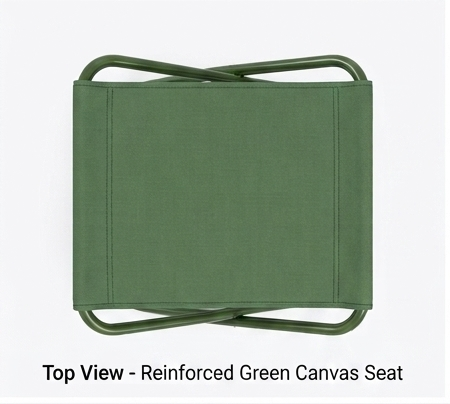 Portable Folding Stool | Heavy Duty Metal Frame | Lightweight Camping & Travel Stool | Foldable Fishing Chair | Outdoor & Indoor Seat